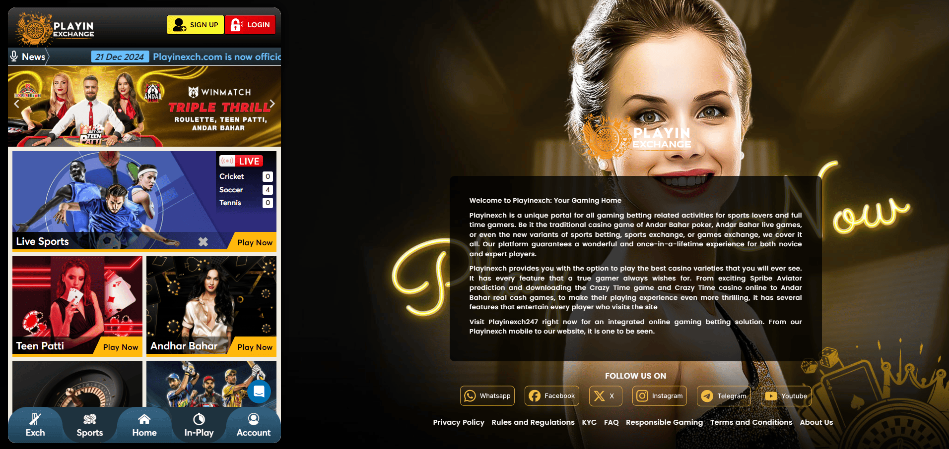 Playexch Casino Login